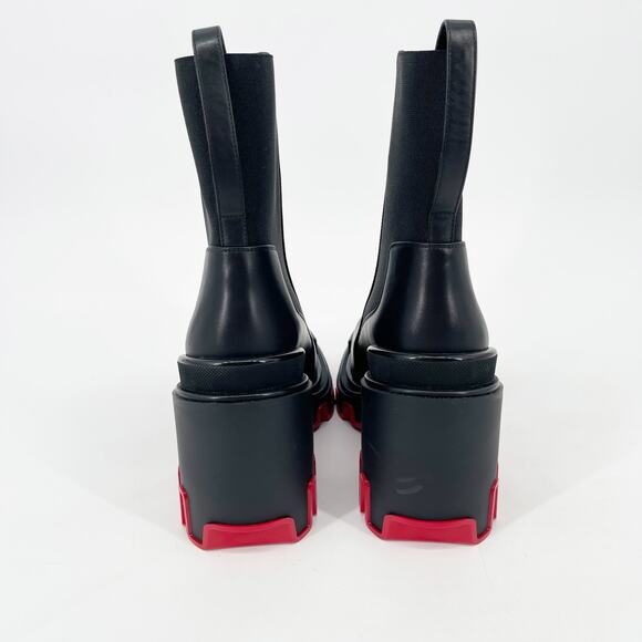 Christian Louboutin Marchacroche Duna Black Calf Leather Lug Sole Ankle Boots 39 - Picture 8 of 13